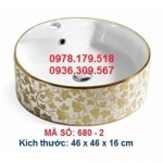 LAVABO SỨ ĐẶT BÀN NGHỆ THUẬT MÃ SỐ 680-2